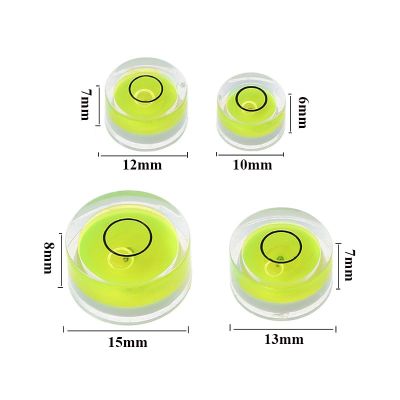 5pcs Precision Circular Mini Spirit Level Set Meter Bubble Inclinometer Green Bullseye Cameras Measure Tools Horizontal Ruler Adhesives Tape