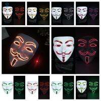 STATIONERY ชุดคลุมศีรษะ V for Vendetta ฮาโลวีน พีพี ส่องสว่าง ตลกๆ ปิดตา ไฟ LED การตกแต่งตกแต่ง