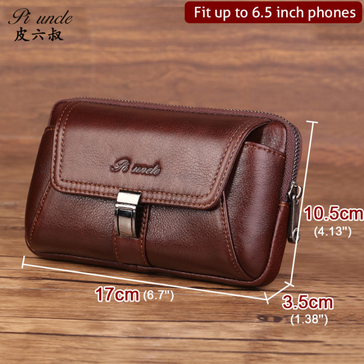 piuncle-new-mens-genuine-leather-cowhide-vintage-belt-pouch-purse-fanny-pack-waist-bag-for-cell-mobilephone-case-cover-skin