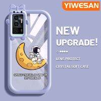 YIWESAN เคสสำหรับ VIVO V23E 4G V23E 5G เคส Y75การ์ตูนน่ารักสำหรับเดินทางมนุษย์อวกาศดีไซน์ใหม่นิ่มเคสโทรศัพท์ซิลิโคนใสเลนส์กล้องถ่ายรูปเคสป้องกันแบบกันแรงสั่นสะเทือนกรอบใส