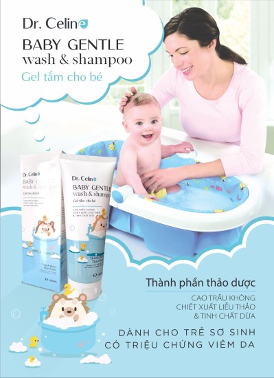 Gel tắm và gội cho bé 2 in 1 - dr.celine baby gentle wash & shampoo 180ml - ảnh sản phẩm 2