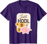 Mens round neck T-shirt Btc Bitcoin Just Hodl It Crypto Piggy Bank T 4XL 5XL 6XL