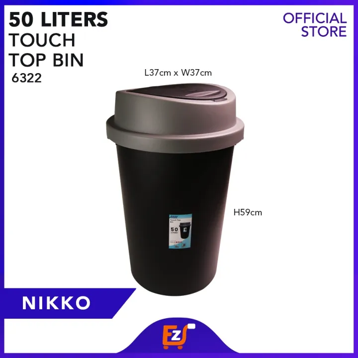 EZ DEAL Nikko 50 Liters Touch Top Bin Trash Bin with Cover Durable