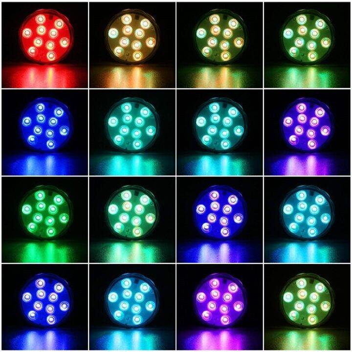 10แอลอีดีอาร์จีบีไฟ-led-ใต้น้ำใต้น้ำไฟกลางคืนกลางแจ้งสระว่ายน้ำแสงแสงสีชาแจกันบ่อตกแต่งงานปาร์ตี้งานแต่งงาน