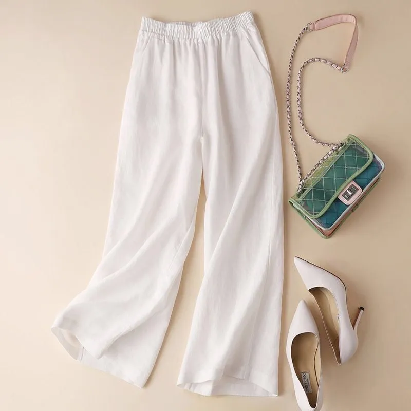 Capris for Women Casual Summer 2023，Womens Linen Pants High