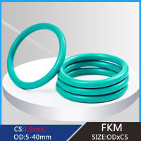 Green FKM Fluorine Rubber Round Sealing O-Ring Thickness 1.5mm Millimeter Outer Diameter 5mm-40mm Oring Gasket for Diverse Applications in Hardware Fasteners