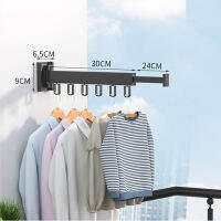 Retractable Cloth Drying Rack Folding Clothes Hanger Wall Mount Indoor &amp; Outdoor Space Saving Aluminum Home Laundry Clothesline