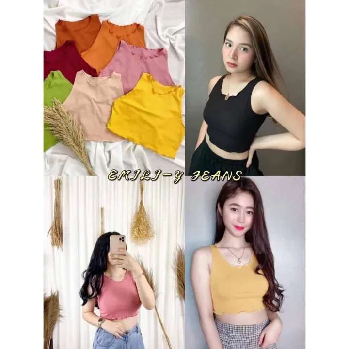 Nadine Inspired Lettuce Edge Crop Top Lazada Ph