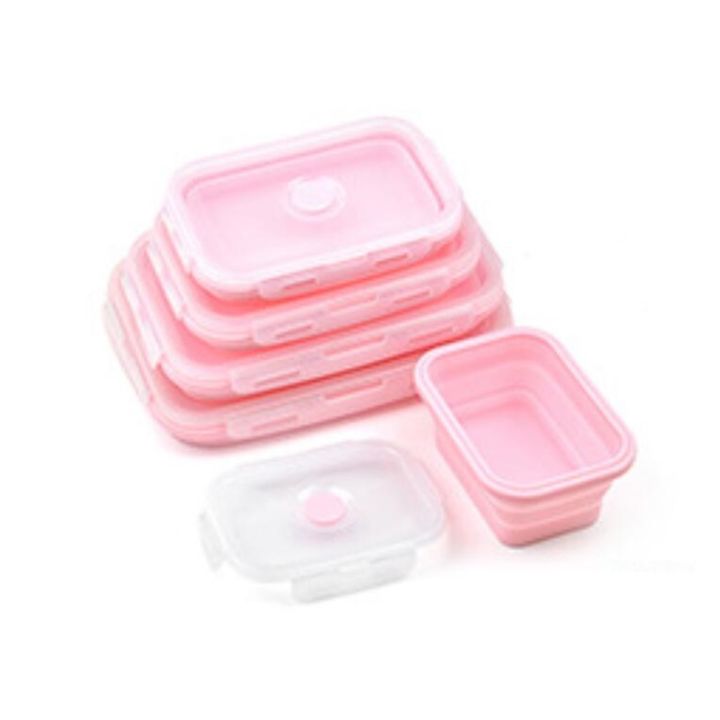 silicone-collapsible-food-storage-colorful-microwavable-camping-rectangle-outdoor