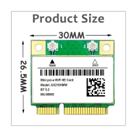 AX210HMW WiFi Card+Antenna Set WiFi 6E Mini PCI-E AX210 802.11Ax/Ac 2.4G/5G/6Ghz BT5.2 Wireless Adapter for Laptop