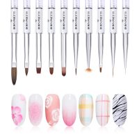 BORN PRETTY Nail Painting Brush Liner UV Gel Brush Acrylic Nail Art Drawing Pen for Stripling Blending