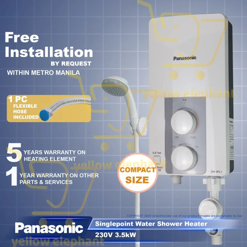 Panasonic Water Shower Heater Single Point Compact Size Dh 3pl1 Yellow  Elephant Everyday Low Price | Lazada PH
