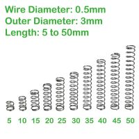 【COOL】 Discount_Bazar เส้นผ่านศูนย์กลางลวด0.5Mm OD ม. ยาว5มม. ถึงสปริงอัดขนาดเล็ก