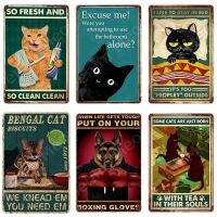 Salem Sanctuary For Wayward Cats Halloween Vintage Tin Sign แผ่นโลหะย้อนยุคเหมาะสำหรับตกแต่งบ้านร้านกาแฟบาร์หรือห้องน้ำ Wall Art Decor