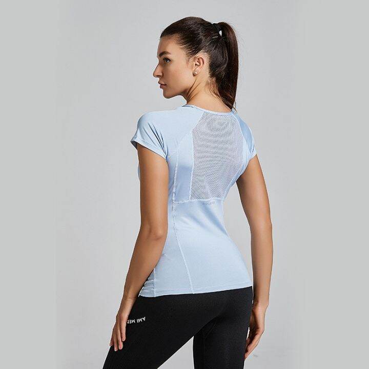 women-t-shirt-yoga-wear-fitness-running-short-sleeve-sports-top-quick-dry-running-workout-shirt