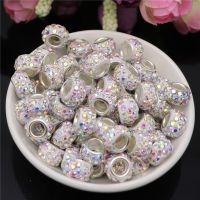 20pcs Lot Rhinestone Crystal Glass Big Hole Beads Charms fit for Pandora Bracelet Bangle Earrings for DIY Jewelry making Headbands