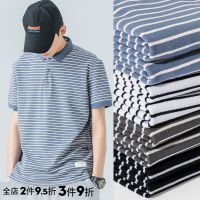 2022ใหม่ Muji Uniqlo WOODSOON Stripe เสื้อโปโลผู้ชายหลวมผ้าฝ้ายแขนสั้นฤดูร้อนแฟชั่นใหม่เสื้อ Paul Unlined บนเสื้อผ้าชาย