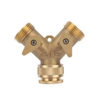 1/2" Female Thread to 3/4" Male Thread Y Shaped Valve Two Way Water Splitter Water Faucet Adapters Plumbing Pipe Fittings