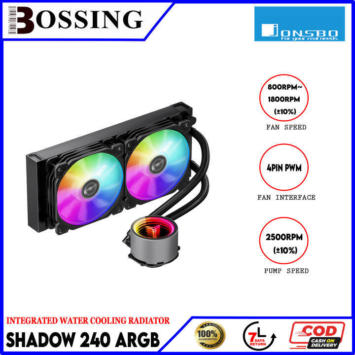 JONSBO SHADOW TW4-240 (BLACK) RADIATOR CPU AIO LIQUID COOLER (ARGB ...