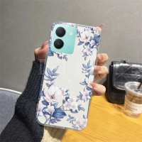 เคสลายดอกไม้สุดหรูสำหรับ VIVOY36 4G 5G 2023ใส TPU ซิลิโคนนิ่มเคสโทรศัพท์ VIVO Y36 Y27 Y78 Y77 Y02T Y02A Y02 Y02S Y35 Y22 Y22S Y73 Y30 Y76 Y75 5G Y01 Y21 Y21T 5G Y33T Y33S y21A Y21S Y15S Y15A ฝาหลังกันกระแทก VIVOY27 4G