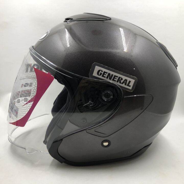 Helm KYT Kyoto Solid Gunmetal Abu Metalik Half Face Lazada Indonesia