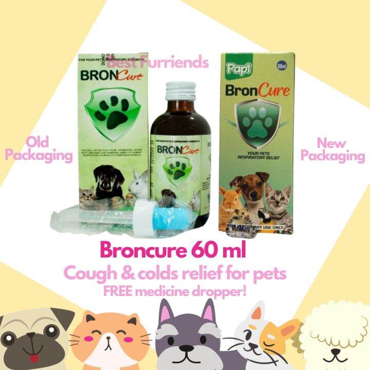 Natural Cough & Colds Syrup for Pet Dogs & Cats Papi Broncure Syrup 60 ML with Oregano and