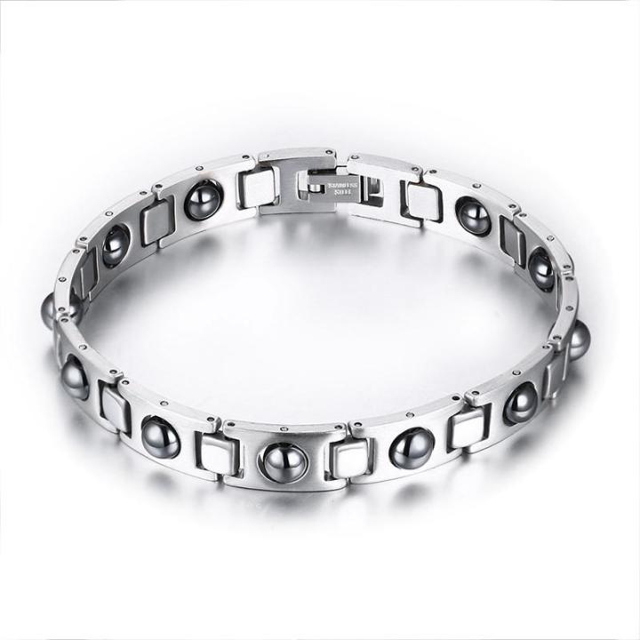 Refined Titanium Steel Energy Therapy Bracelet with Strong Black ...