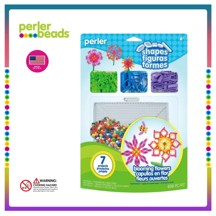 Perler Beads 8056001 Perler Shapes Fused Bead Kit Blooming Flowers