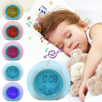 LED Digital Clock Bedroom Alarm Clock Colour Changing Alarm Clock Round Alarm Clock Night Light Up Alarm Clock