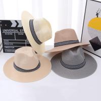 【CC】Mens Summer Straw Hat Beach Large Brim Panama Anti-UV Sun Hat Outdoor Golf Fishing Cap Panama Jack Mens Straw Safari Hat