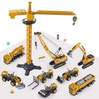 10 Styles Alloy Engineering Diecast Truck Toy Car Excavator Tractor Crane Construction Model Vehicle Toys for Boys Kids Gift