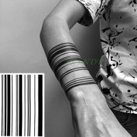 Waterproof Temporary Tattoo Sticker stripe Bar code streak line Fake Tatto Flash Tatoo leg Abdomen Arm tatouage for Men Women Stickers