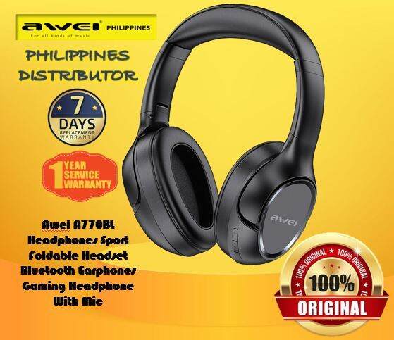 Awei A770BL Headphones Sport Foldable Headset Bluetooth Earphones ...
