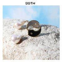 99th YinYang stone seperate pearls drop earrings ต่างหูหยินหยางห้อยไข่มุกแบบแยกชิ้น