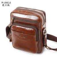 PIUNCLE Brand Vintage Natural Cowhide Male Top-handle Handbags Large Capacity Shoulder Messenger Bag For Men Genuine Leather Cross Body Bags Business High Quality Leather Shoulder Bag For Male Fashion Travel Bag Mens Satchels Casual Office Bags For Work