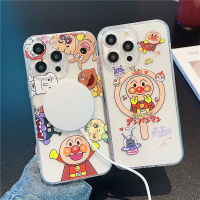 อะนิเมะญี่ปุ่น Anpanman สำหรับ 11 12 13 14 Pro Max Plus 14Plus Magnetic Magsafe Wireless Charge Soft Phone Cover