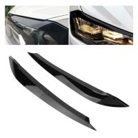 1Pair Car Headlight Eyebrow Molding Trim Sticker for VW Polo 2019-2022 Lamp Eyelids Decorative Strips Lid Cover Bright