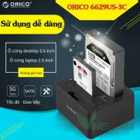 Đế cắm ổ cứng Thiết bị cắm nóng ổ cứng 2 cổng DOCKING ORICO 6629US3-C (Đen)