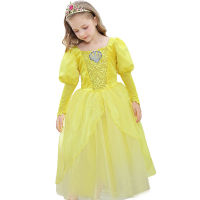 Girls Little Mermaid Princess Ariel Dress Up Dresses Kids Fancy Frock Role Playing Costume Birthday Party Wedding Flower Girl