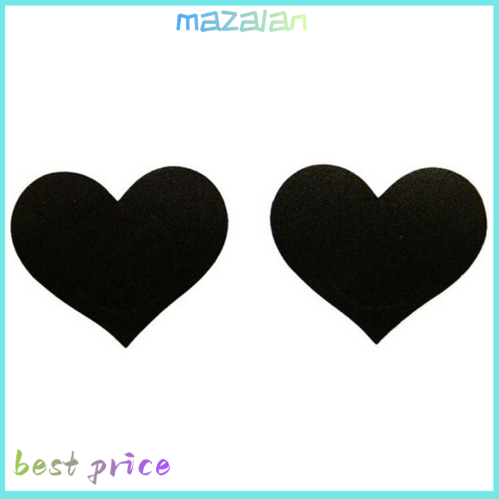 mazalan-สติกเกอร์ติดหน้าอกร่างกายผู้หญิง2ชิ้นสติกเกอร์ติดแผ่นปิดหัวนมรูปหัวใจแบบใช้แล้วทิ้ง