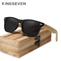 Bamboo Sunglasses Men and Women All In KINGSEVEN DESIGN Sun Glasses Polarized Vintage Travel Eyewear Mirror Lenses