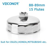 Veconor 1/2 "Square Dr. Steel 88มม.-89แผ่นกรอง Mm ฝาประแจถอดเครื่องใช้ในครัวเรือน15ร่องสำหรับ ISUZU ฮอนด้ามิตซูบิชิ