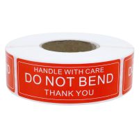 250pcs/roll Red Warning Sticker Fragile Handle With Care DO NOT BEND 2.5x7.5cm Transport Packaging Remind Labels Stickers  Labels