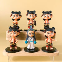 6ชิ้น Nezha เด็กมายากลมาถึงชีวิตนิเมชั่นแฮนด์เมดรุ่น Ao Bing ตุ๊กตาตกแต่งอะนิเมะสภาพแวดล้อมแฟชั่นของเล่นเด็กของขวัญ