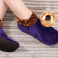 Indoor Non slip Thermal Socks Indoor Slippers Socks Leopard Print Soft And Thick Socks Home Floor Non slip Thermal Socks