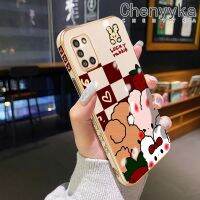 Chenyyka เคสปลอกสำหรับ Samsung กาแลคซี A31ชั้นหนึ่งเคสโทรศัพท์ลายขอบกันกระแทกเคสซิลิโคนแฟชั่นคลุมทั้งหมดป้องกันเลนส์กล้องเคสกระต่ายนำโชค