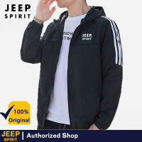 JEEP SPIRIT เสื้อแจ็กเก็ตผู้ชาย,เสื้อแจ็คเก็ตลำลองมีฮู้ดกันน้ำเดินป่ากลางแจ้งฤดูใบไม้ผลิและในฤดูใบไม้ร่วงผู้ชายเสื้อแจ็คเก็ตกันแดด