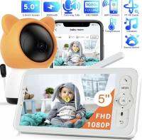 ใหม่5 "Video Baby Monitor 2.4GH WiFi 1080P กล้อง NightVision และเสียงการแจ้งเตือนความชื้นรองรับโทรศัพท์ App ควบคุม