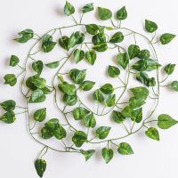 [HOT QINLXKLWGGH 554] 72Pcs Leaf 2.1M ประดิษฐ์ Leaf Home Decor Creeper Lvy Vine ปลอม Garland พืชสีเขียวใบไม้ดอกไม้สำหรับงานแต่งงาน DIY แขวน