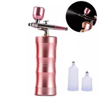 ZZOOI Mini Airbrush Air Compressor Kit 25PSI Handheld Aerografo Para Reposter For Barber Make Up For Nails Hairline Makeup Cordless